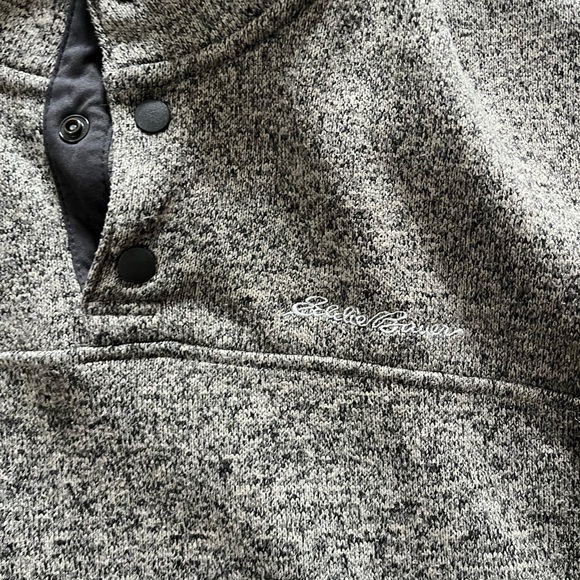 Eddie Bauer Men’s Fleece Snap Mock Pullover Taupe XL - Picture 3 of 8